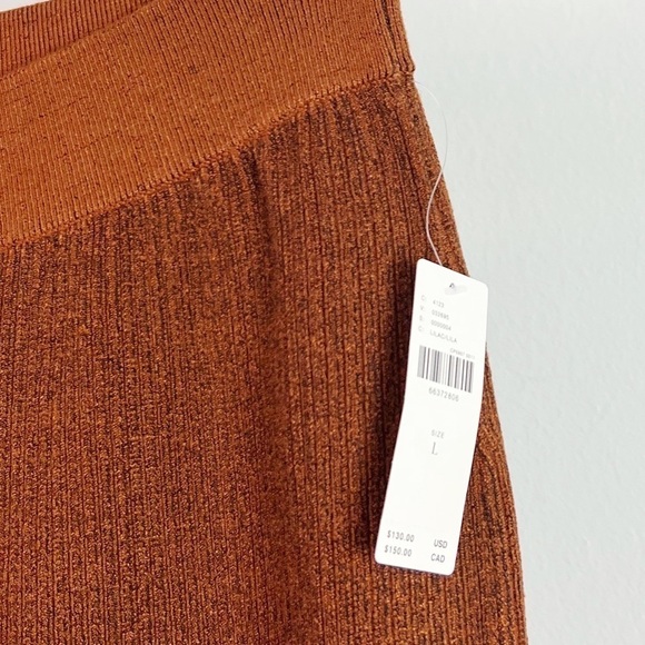 NWT Anthropologie Pilcro Ribbed High Waisted Sweater Flare Pants Ochre - Picture 4 of 6